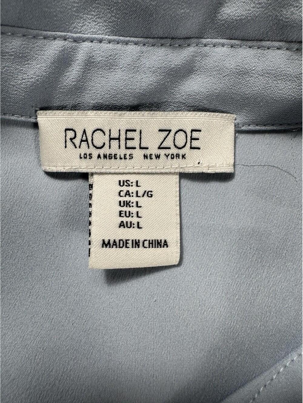 Rachel Zoe Shirt Womens Size L Light Blue Button Down Long Sleeve - Picture 5 of 9